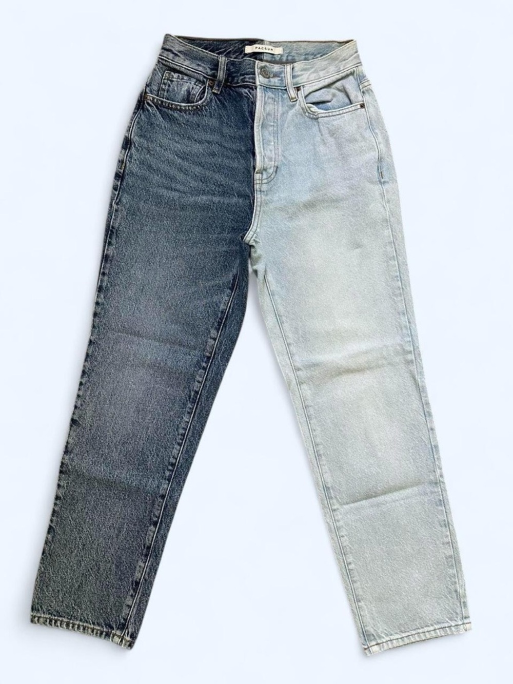 PacSun High Rise Straight Leg Two-Tone Jeans